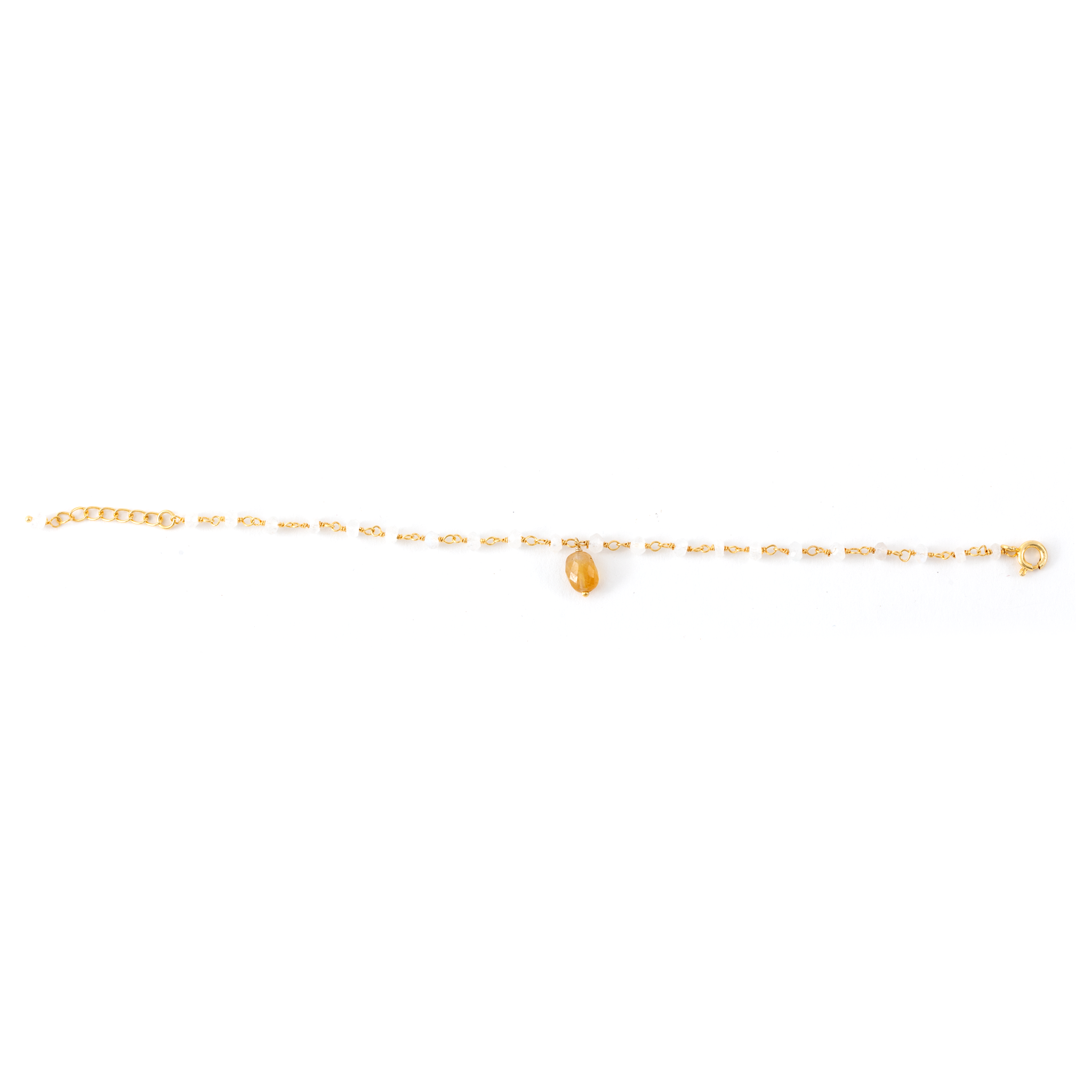 White Rainbow Stones and Yellow Sapphire